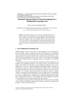 LNCS 3140 - Automatic Interpretation of Natural Language for a