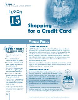 Shopping for a Credit Card - Indiana Council for Economic Education