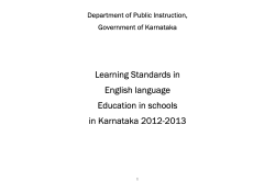 Learning Standards in English language Education in schools in