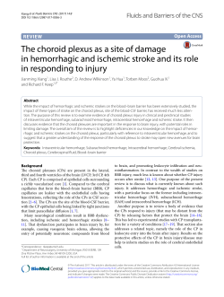 The choroid plexus as a site of damage in hemorrhagic and