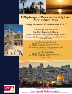A Pilgrimage of Peace to the Holy Land Brochure