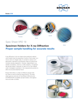Spec Sheet XRD 18 Specimen Holders for X