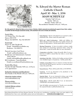 mass schedule - St. Edward the Martyr