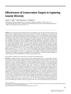 Effectiveness of Conservation Targets in Capturing Genetic Diversity