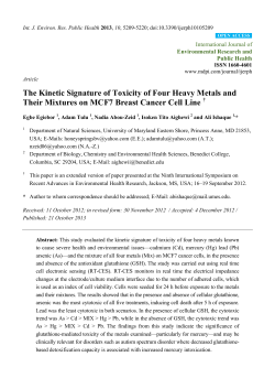 The Kinetic Signature of Toxicity of Four Heavy Metals and Their