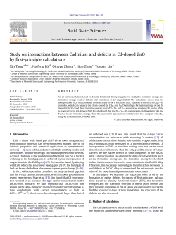 Study on interactions between Cadmium and defects in Cd