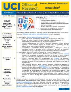 Summer 2015 - UC Irvine Office of Research