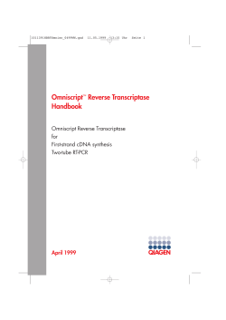 Omniscript &trade; Reverse Transcriptase Handbook