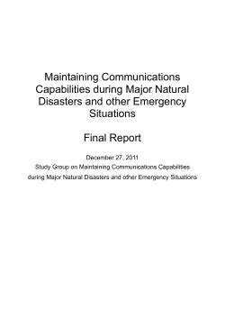 Maintaining Communications Capabilities during Major Natural