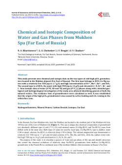Chemical and Isotopic Composition of Water and Gas Phases from