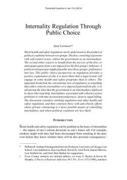 Internality Regulation Through Public Choice