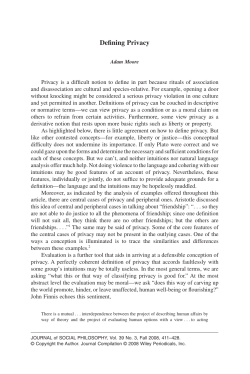 Defining Privacy - University of Oregon