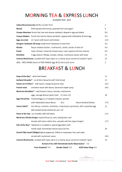 Drinks List