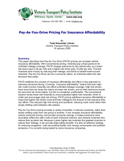 Pay-As-You Drive Pricing For Insurance Affordability