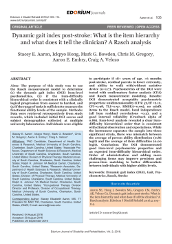 Dynamic gait index post-stroke: What is the item hierarchy and what