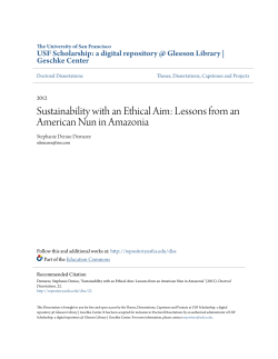 Sustainability with an Ethical Aim: Lessons from an American Nun in