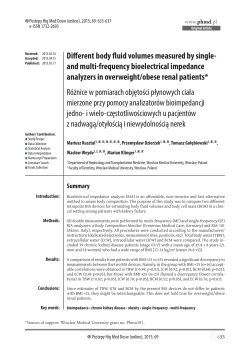Different body fluid volumes measured by single