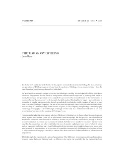 the topology of being - parrhesia :: a journal of critical philosophy