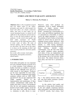 The role of ethics and trust in quality assurance