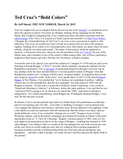 Ted Cruz`s &ldquo;Bold Colors&rdquo;