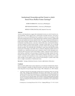 Institutional Ownership and the Extent to which Stock Prices Reflect