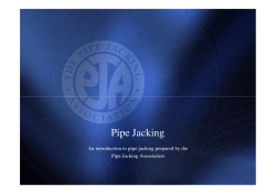 Pipe Jacking - Institution of Civil Engineers