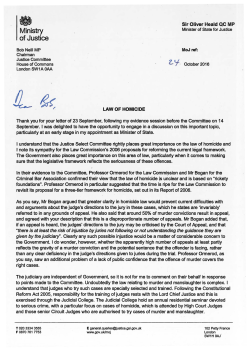 Letter dated 24 October 2016 from Sir Oliver Heald