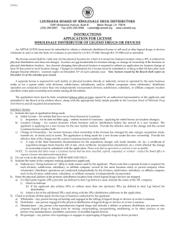 LOUISIANA BOARD OF WHOLESALE DRUG DISTRIBUTORS