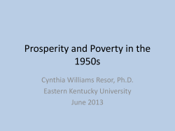 Prosperity and Poverty in the 1950s