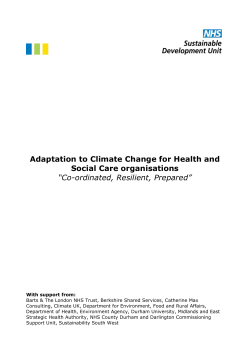 Adaptation to Climate Change for Health and Social Care