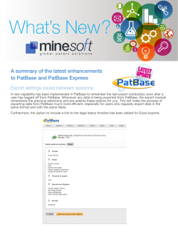 PatBase enhancements February 2017 For more information please