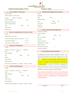 Patient Information Form Y N Y N Today`s Date