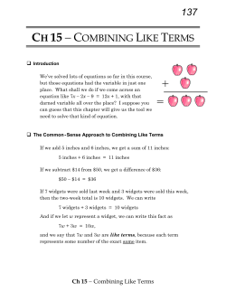 ch 9 - combining like terms