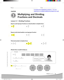 Multiplying and Dividing Fractions and Decimals