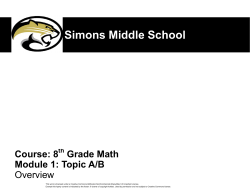 M1: Topic A/B: Exponential Notation, Properties of Integer
