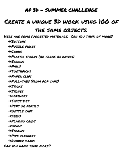 AP 3D Summer Challenge - Sycamore Community Schools