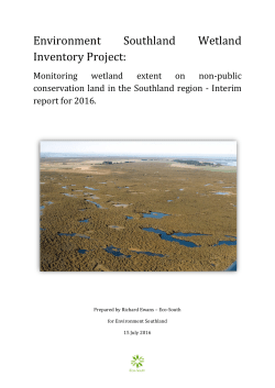 Environment Southland Wetland Inventory Project: monitoring