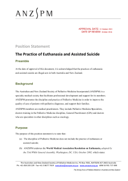 Position Statement The Practice of Euthanasia and Assisted Suicide