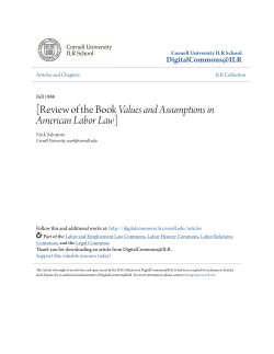 Review of the Book Values and Assumptions in American Labor Law