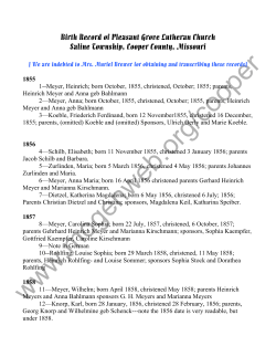 Pleasant Grove Lutheran Church - Birth Records