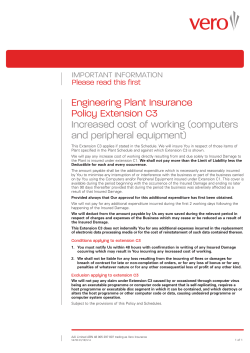 Engineering Plant Insurance Policy Extension C3