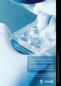 Towards a European science without animal experiments