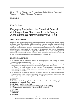 Biography Analysis on the Empirical Base of Autobiographical