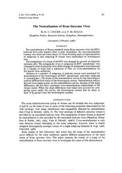 The Neutralization of Rous Sarcoma Virus