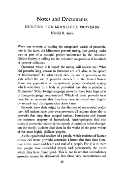 Hunting for Minnesota proverbs [by] Harold B. Allen.