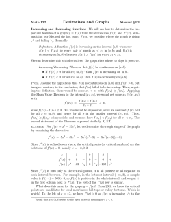 Ch 3.3 Derivatives and Graphs