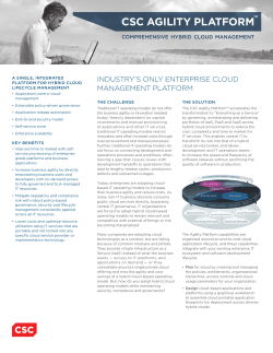CSC Agility Platform - Enterprise Cloud