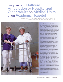 Ambulation by Hospitalized Older Adults on Medical Units of an