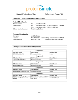 Material Safety Data Sheet HeLa Lysate Control Kit