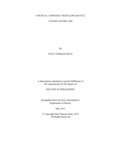 UNUSUAL CAMPAIGN: NGOS`LONG BATTLE TO END CONTRA